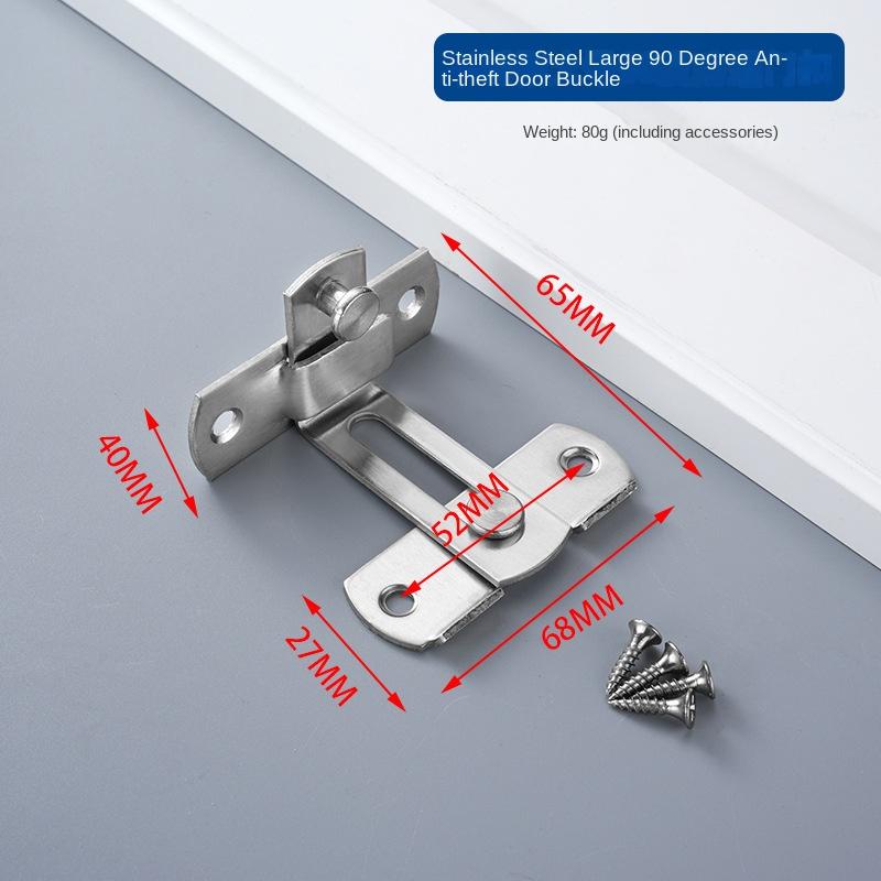 Edelstahl Diebstahlsicherung Türriegel rechter Winkel 90 Grad Ecke Sicherheitsschloss Haustierkäfig Riegel Schiebetür Badezimmerschloss