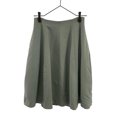 FOXEY Made In Japan Wool Blend Knee Length Skirt 38 Light Green Back Zip Women Used