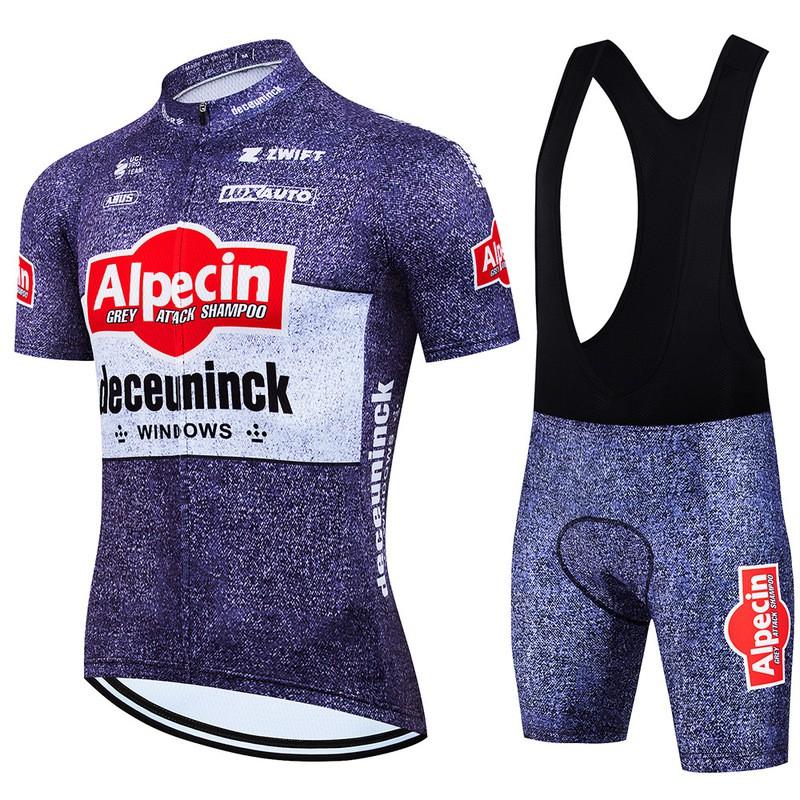Alpecin Cycling Jersey Bib Shorts Set Men Women Quick Dry Bike Riding Outfit Performance Wear
