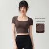 Women's Slim Fit Yoga T-Shirt with Fixed Bra Pads