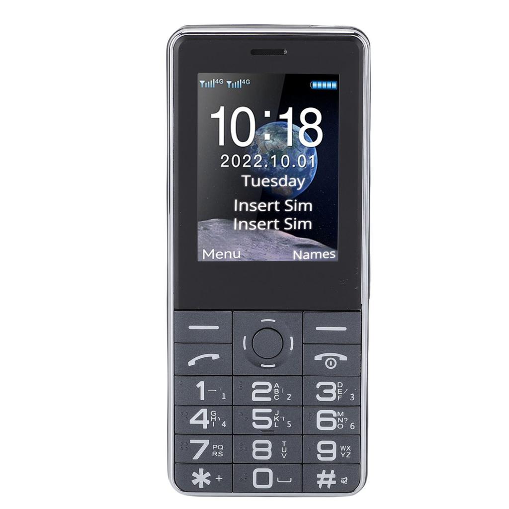 Unlocked Cell Phone 2G Dual SIM Big Key Basic Phone with 2.4 Inch Color Screen SOS Emergency Call Loud Speaker Black