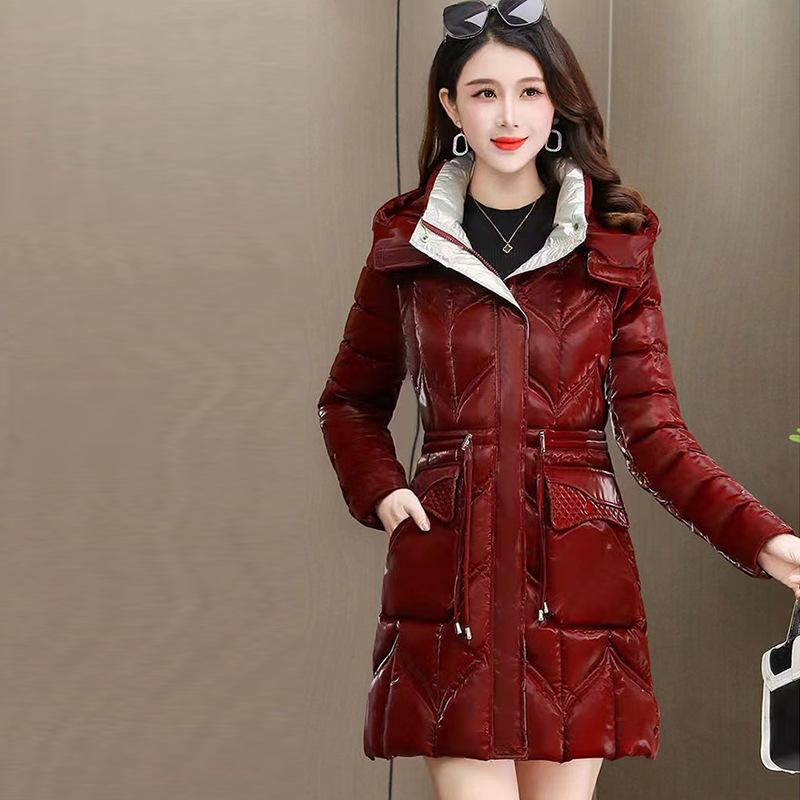 Winter Mid-length Down Padded Jacket, Women's Slim Waist Padded Jacket, Women's Trendy Thick Warm Padded Jacket Jacket
