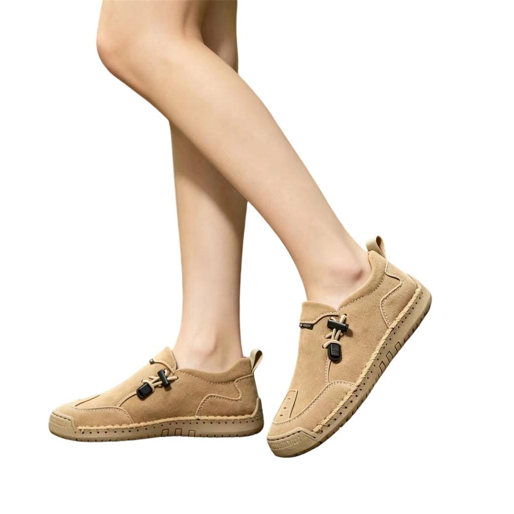 Casual Flat Round Toe Slip-On Shoes for Men and Women Lightweight Flexible Sole Comfortable Walking Shoes