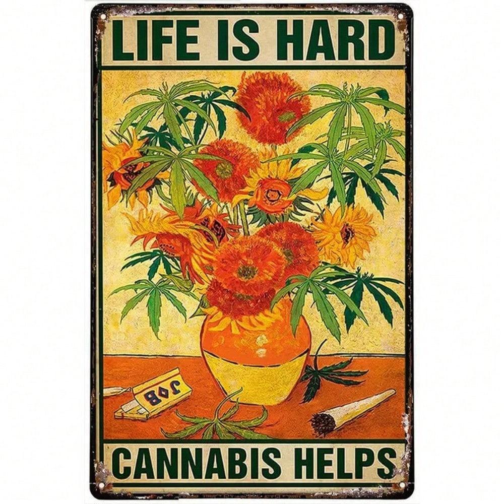 Винтажный Металлический Декор Стены 8x12 Дюймов Рустик Ретро Цветок Жестяная Табличка для Кухни Бара Сада 20x30cm