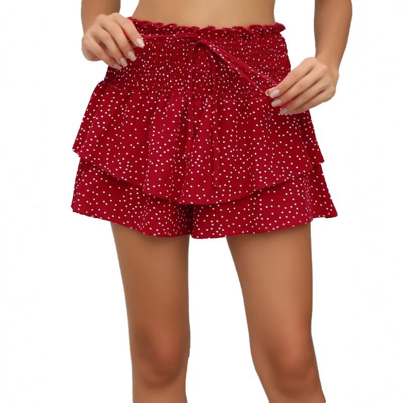 

Летняя женская юбка брюки повседневные брюки приталенные шорты в горошек L