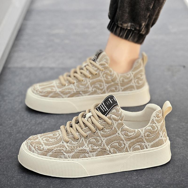 

Модные Новые Удобные На Шнуровке Толстая Резиновая Подошва Повседневные Нишевые Низкие Канвасовые На Плоской Подошве Скейтборд Мужские Спортивные Туфли 44 бежевый