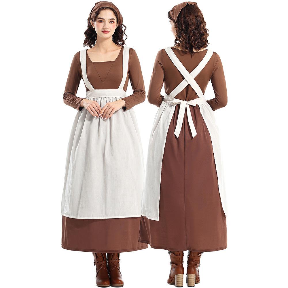 Costume Cosplay di Halloween, vestito da fattoria europeo, costume da palco per cosplay da cameriera di caffetteria