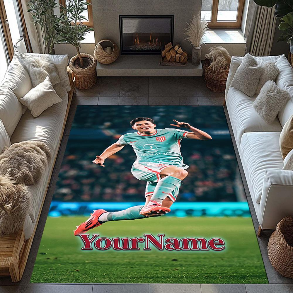 Atletico Madrid Personalized Text Floor Mat Suitable for Playrooms Foyer Game Room Dormitory Antislip Carpet Decorate Offices Birthday/Christmas Gift