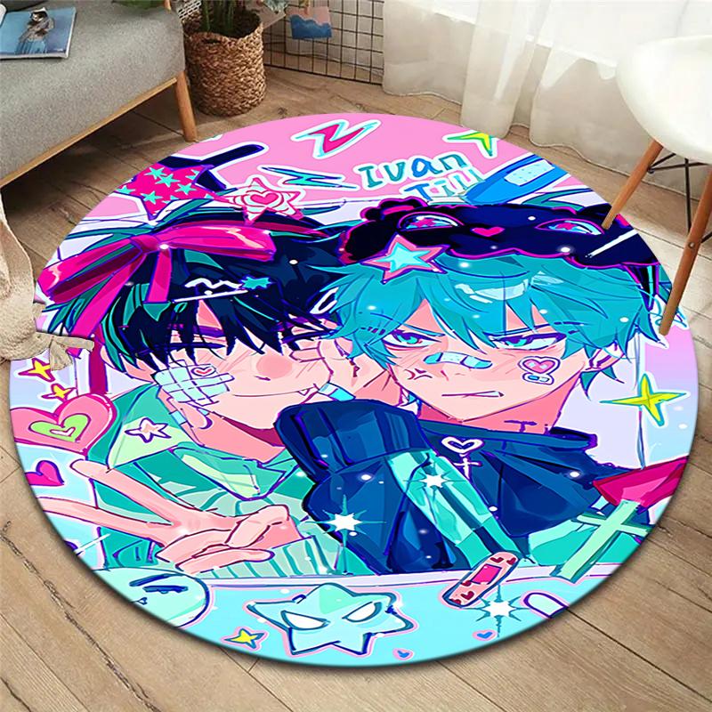 Alien Stage Round Area Rug,Carpet Rug for Living Room Bedroom Sofa Playroom Decor,Non-slip Floor Mat