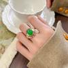 Jewelry Simulation Plain Corundum Chalcedony Retro Ring Main Stone 10 * 12