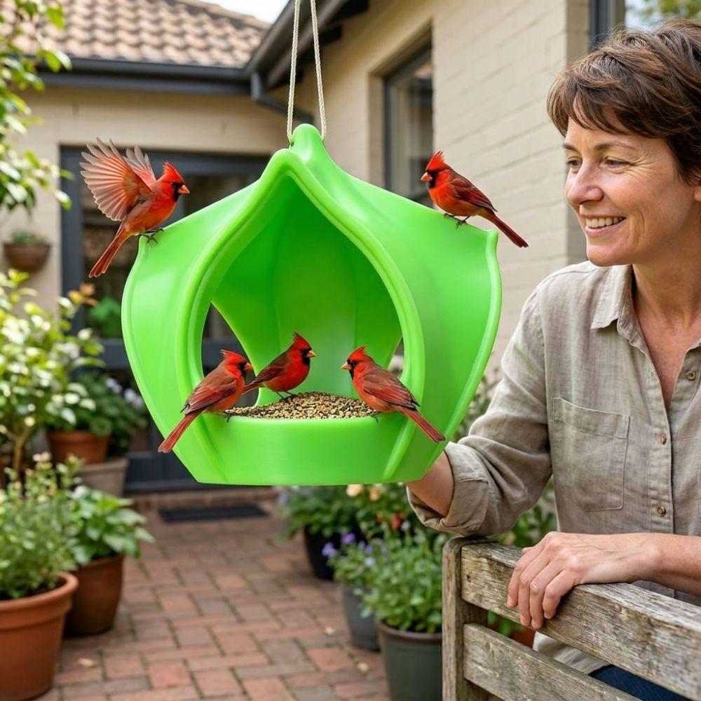 Plastic Hanging Bird Feeder Birdhouse Bird Feeding Station Bird Food Container for Bird Lovers