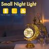 Xiaomi Rotating Ramadan LED Lamp Iron Crescent Moon and Stars Eid Mubarak Night Light for Middle Eastern Home Decor Tabletop Light