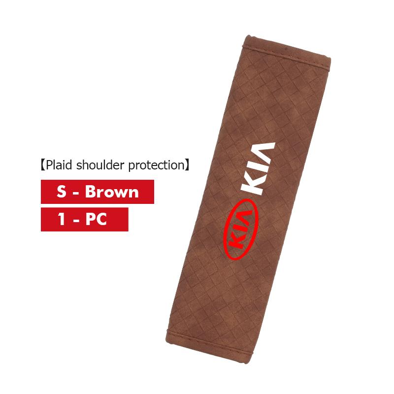 YQOF3 Leather Car Seat Belt Shoulder Pad Shoulder Strap Protection Pad For KIA Cerato Soul Venga Forte Spectra Sedona Niro Cadenza
