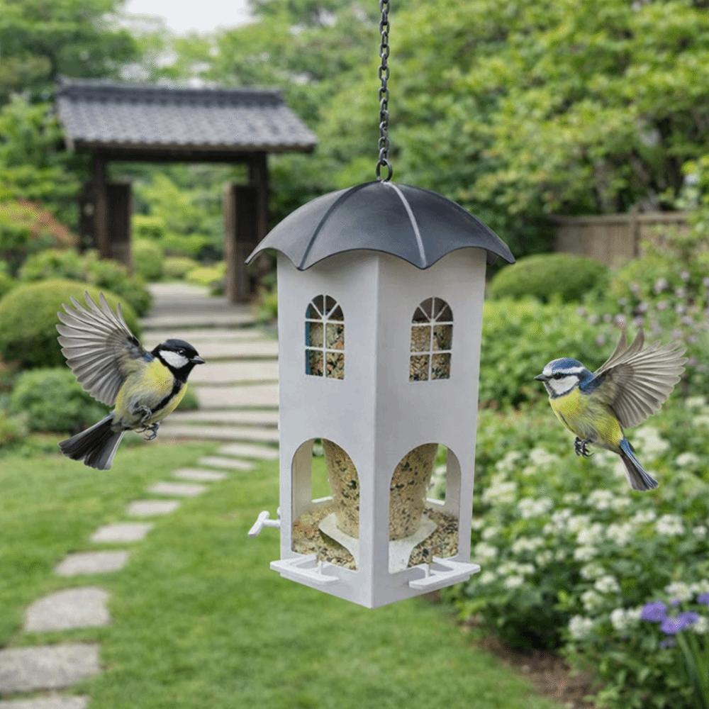 Waterproof Castle Bird Feeder Squirrel Proof Hummingbird Feeder Hanging Bird Feeder Patio