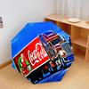 1PC Coca-cola Christmas Delivery Automatic Umbrella - Suitable Travel Outdoor Portable Umbrella Birthday Gift Daily Essentials