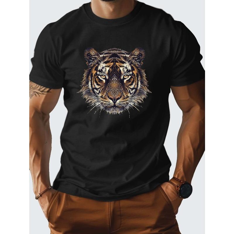 European sizes Men's Round Neck T-Shirt, Print Casual Style