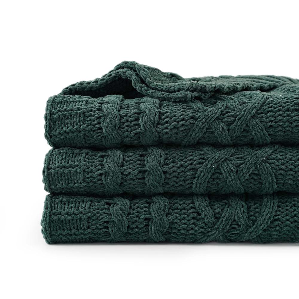 Knitted Blankets Thick Chenille Blanket Plaid Throw Blanket For Sofa Chunky Throws Bedspread On The Bed New Year Decor