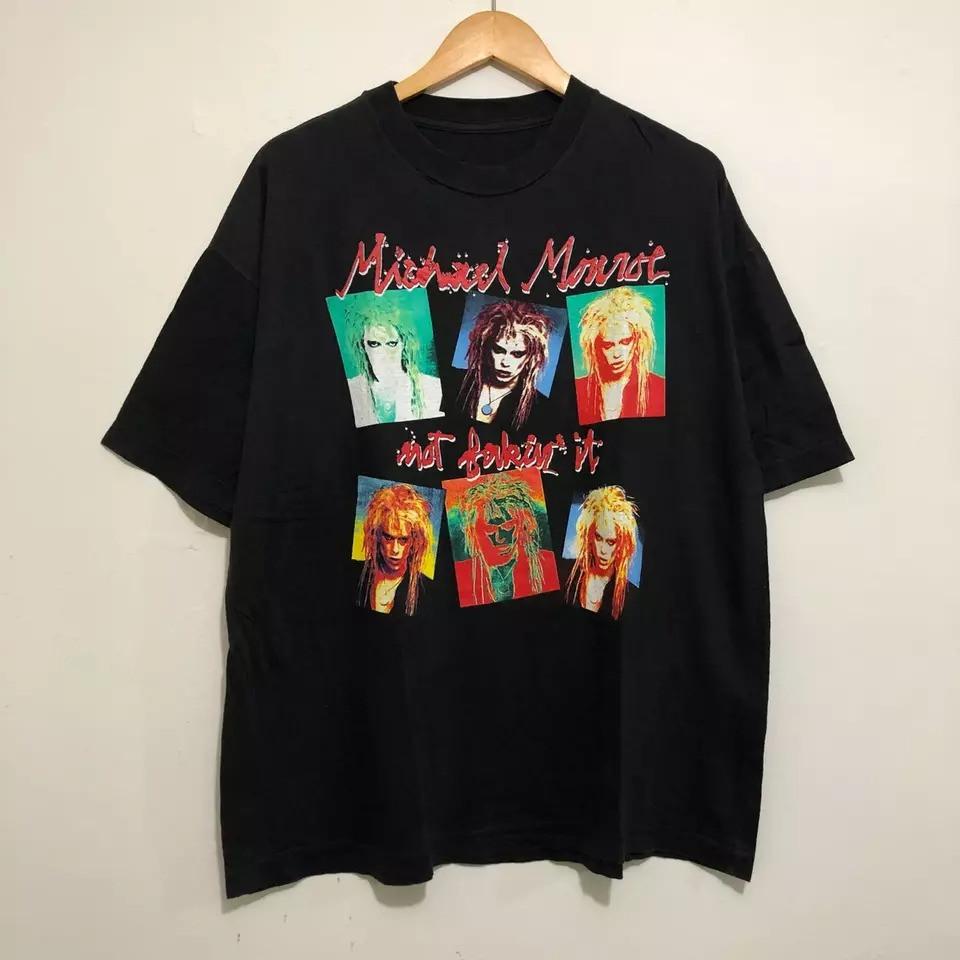 

РАСПРОДАЖА Винтажная Футболка Michael Monroe Подарок для Фанатов Хлопок Черный Полный Размер Унисекс Футболка Унисекс L