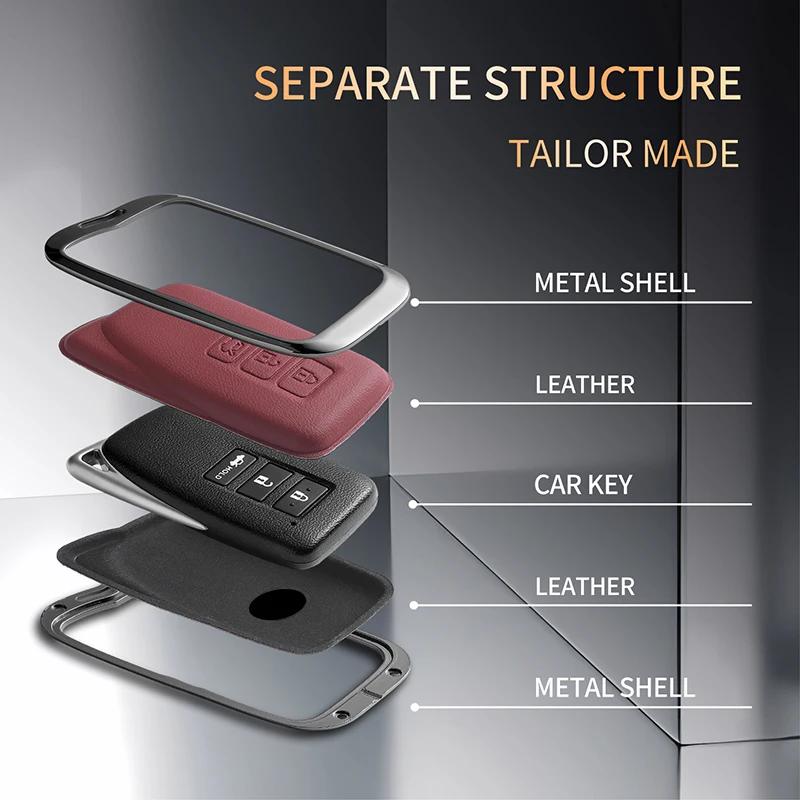 Leather Metal Car Key Case For NX IS RX ES LS GX LX UX GS 200 260 300 350 NX300 ES300 RX350 NX200 Auto Protector Key Shell