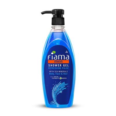 Fiama Men Αφρόλουτρο Refreshing Pulse, Αφρόλουτρο με Μαλακτικούς Παράγοντες για Ενυδατωμένη Επιδερμίδα, Αντλία 500ml
