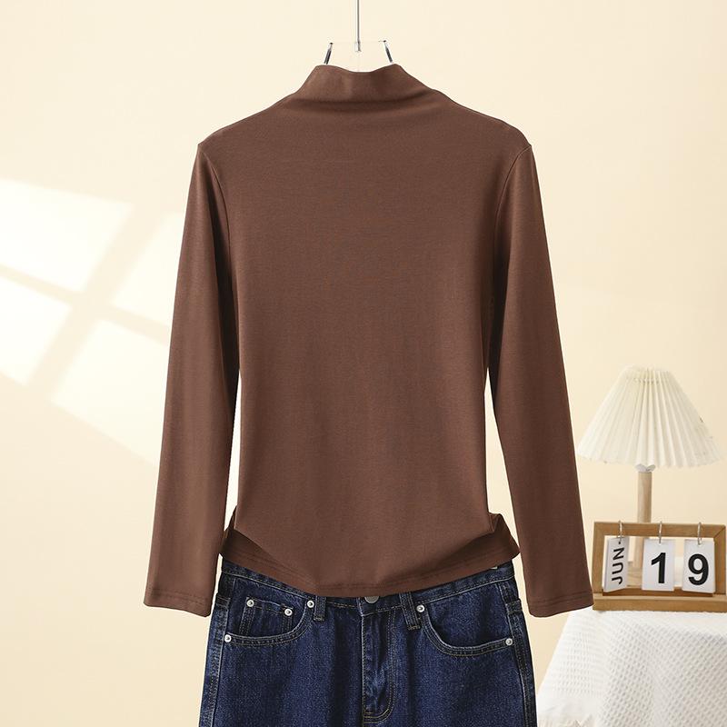 

Женский утягивающий базовый слой с длинным рукавом и высоким воротом 2025 - Модный осенне-зимний топ 2XL (140-160 lbs)