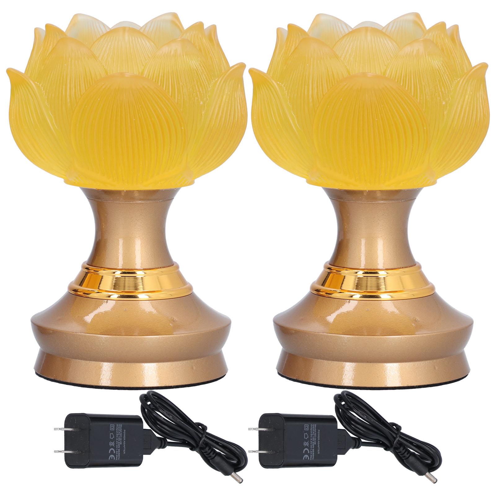 

2 комплекта светодиодных ламп «Лотос Будды» с имитацией цветной глазури, молитвенный свет, принадлежности для дома, медитации, буддийские принадлежностиВеликобритания