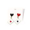 2 Pairs Trendy Clock Poker Card Drop Earrings Asymmetric Ear Accessories Stylish Earwear for Festivals and Gatherings