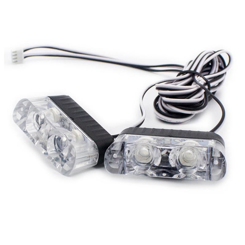 4 In 1 2 LED Vehicle Clip Signal Light Universal Car Front Grille Emergency Strobe Light Police Flashing Warning Lamp DIY Accessories