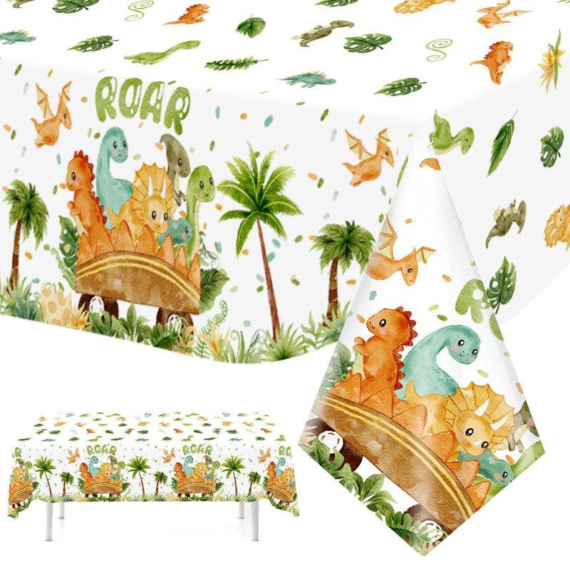 Dinosaur Birthday Disposable Tablecloth 1st Birthday Party Decoration Kids Baby Shower Jungle Dino Party Table Cover Supplies