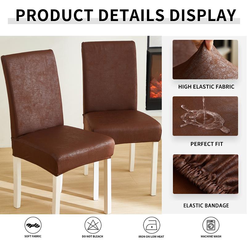 Waterproof Dining Chair Covers Stretch Dining Room Chair Covers Removable Washable Chair Slipcovers For Home, El, Banquet 1Pc