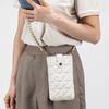 Sheepskin trend mobile phone bag women's bag new fashion diamond embroidered thread chain bag women's small fragrant wind single shoulder