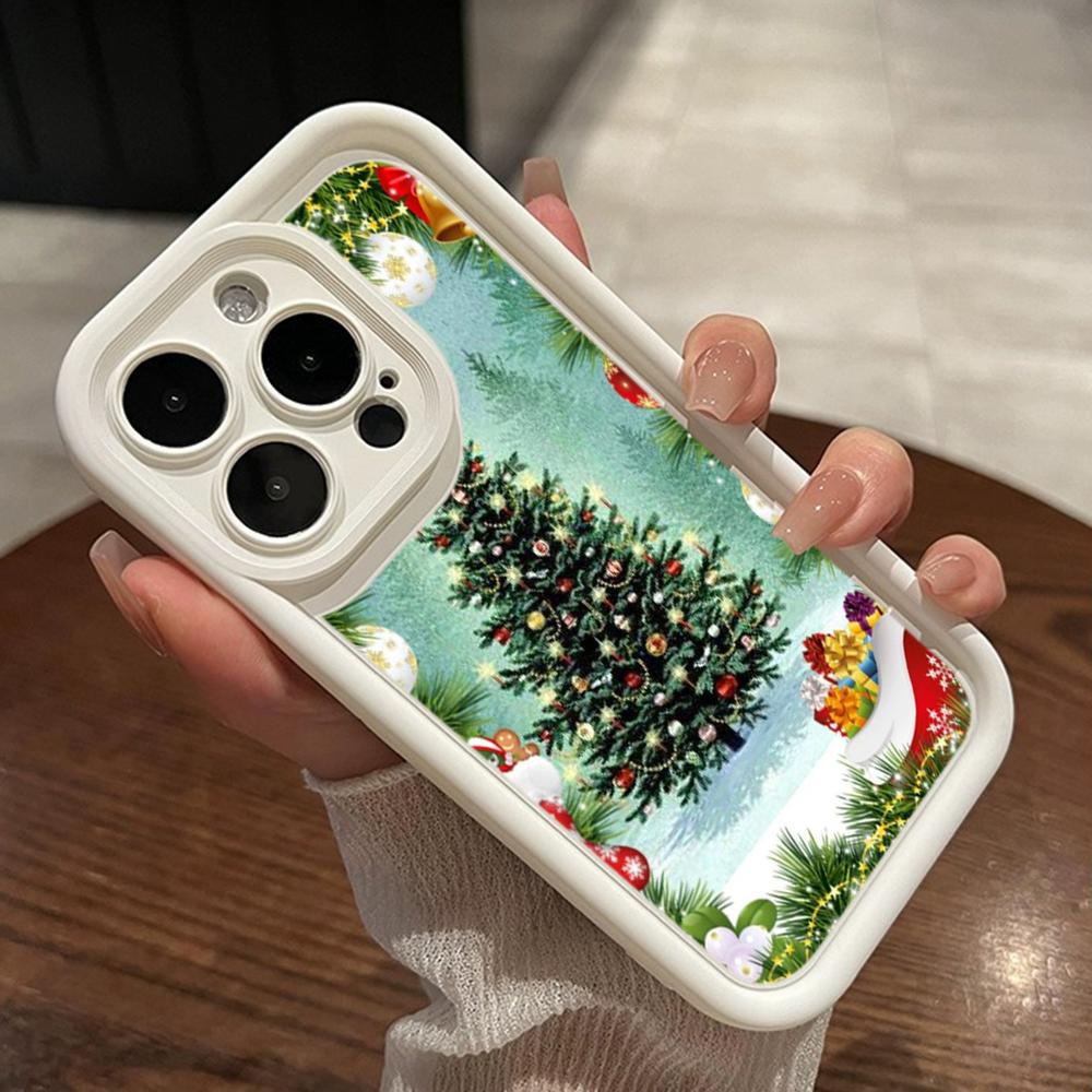 Ae121 Merry Christmas Santa design art Phone Cases for iPhone 16 14 13 11 Pro Max 15 7 8 6 Plus 12 mini XR XS Max SE Angel Eye Ladder Protective Cover