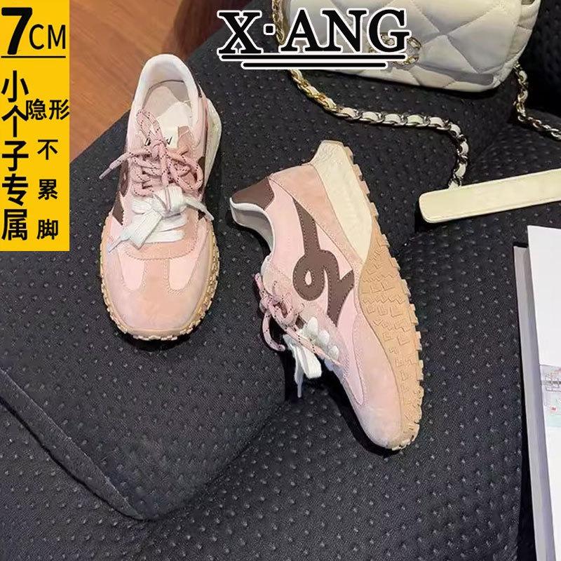 

Leather inner heightening women s shoes open spring and summer new platform casual sports dad shoes 39