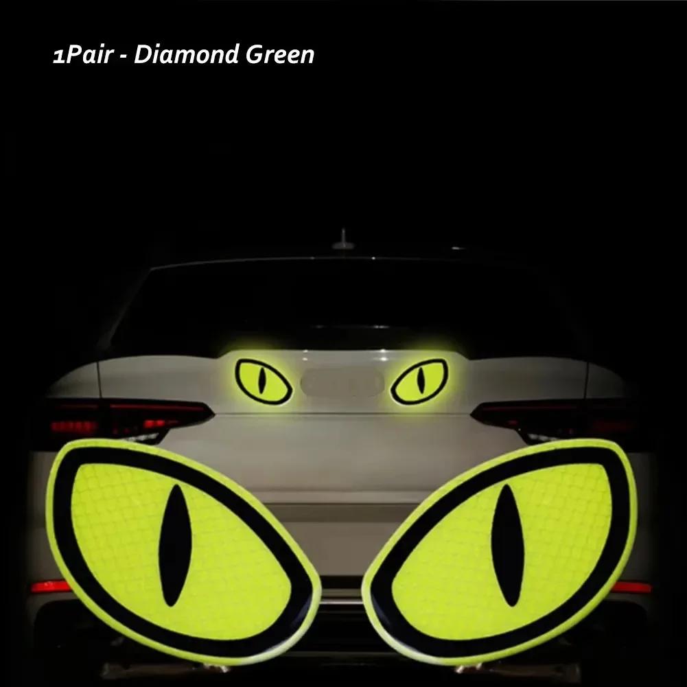 2PCS Car Reflector Sticker Night Driving Safety Decal Motorcycle Trailer Cat Eye Reflective Safety Warning Tape Decoration