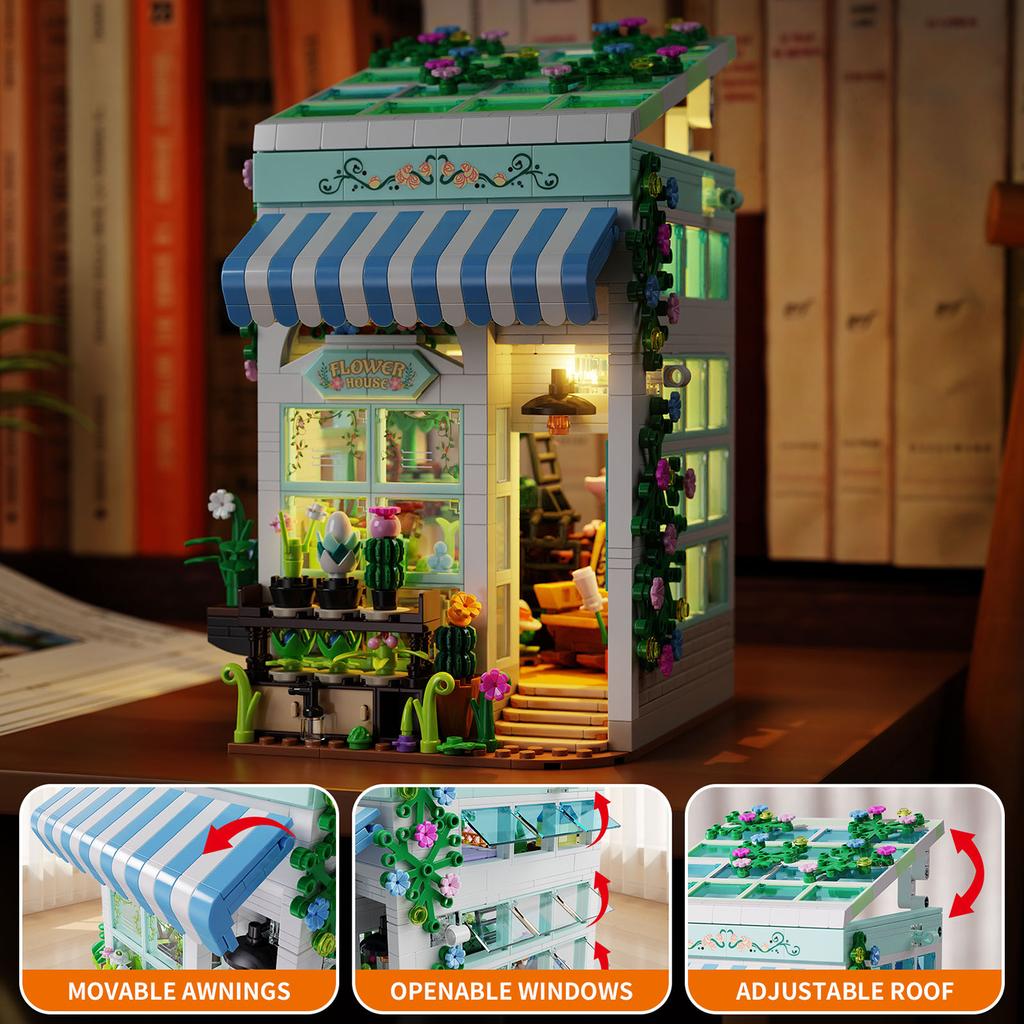 First-Class 1077Pcs Superior-Grade Garden Cottage Superior-Grade Assembly First-Class Building-Bricks Play Sets Assembly-Kit Premium-Quality
