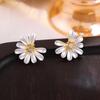 Elegant Zircon Flower and Pearl Stud Earrings - High-End Niche Design