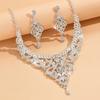 3PC Women's Fashion Design Zircon Set High end Rhinestone Women's Earrings Necklace Wedding Accessories