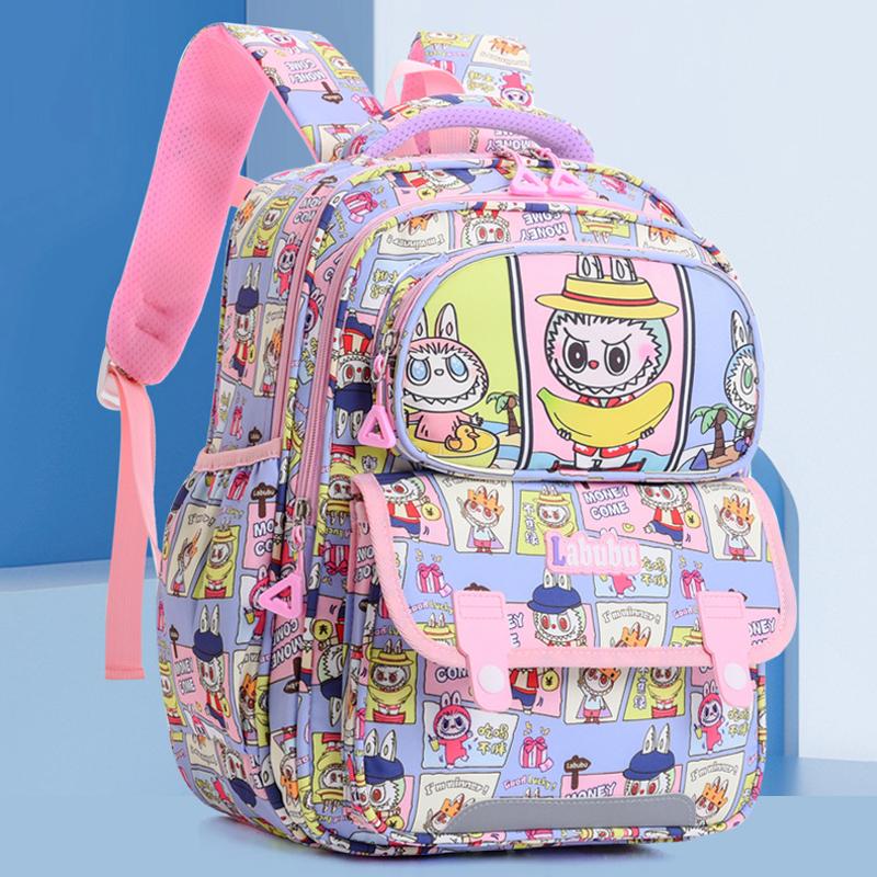 New Cute Children's Backpack Cartoon Printed LABUBU Children's Lightweight Waterproof and Wear-resistant Backpack CLE