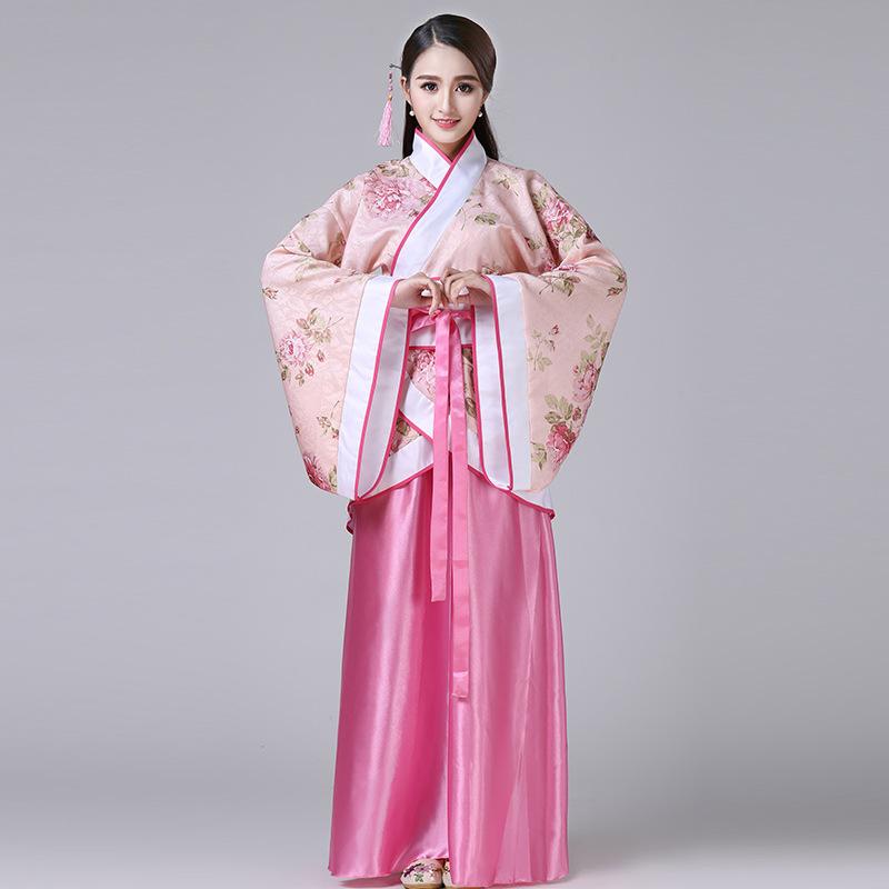 Vêtements Chinois Hanfu Fille aux Fleurs Robe de Scène Traditionnelle Robe de Danse pour Femme Adulte Fée