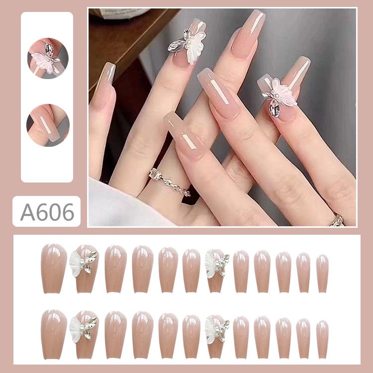 

A606-Чистый и Сексуальный Носимый Ледяной Хрусталь Бабочка Бриллиант Патчи для Нейл-Арта Вспыхивающие Накладные Ногти A606-Ice Crystal Butterfly [Glue On Version]