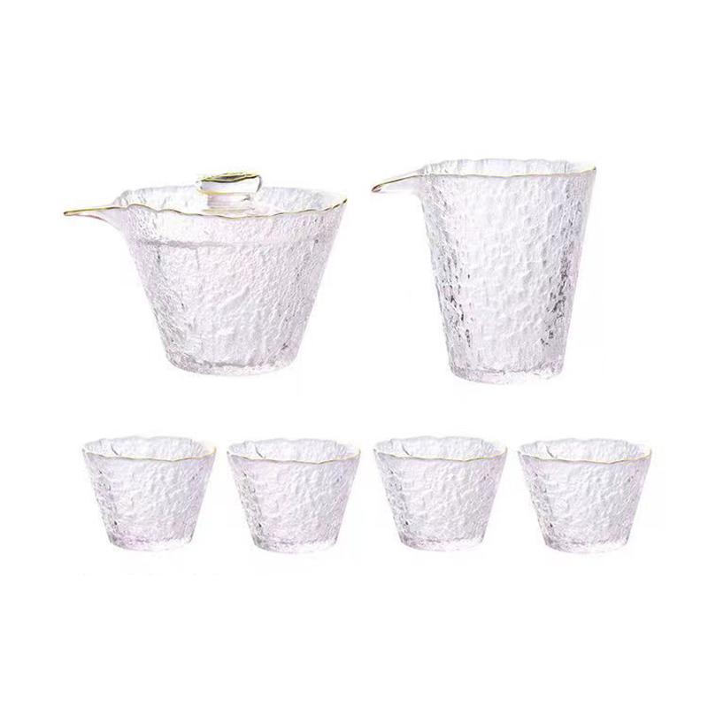 Vysoce kvalitní kladivový skleněný čajový set, japonská konvice, čínský kung-fu čajový obřad, hrnky na kávu, skleněný hrnek, gaiwan čajové nádobí