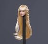 Scale Female Head Asian Pale Head for Female Seamless Action Figure Collection Blonde 1/12 Sculpt, Girl, Skin, Sculpt, 6-Inch (Long Hair)