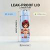 1PC Little Girl Swing Cartoon 750ml Color Plastic Sports Water Bottle Leakproof Flip Straw Lid Suitable for Sports Office Home Use