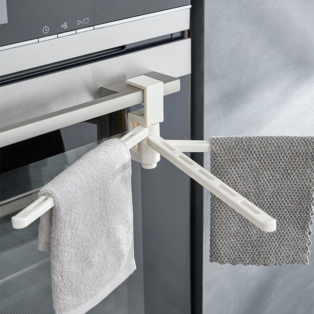 

Plastic 3 Bar Towel Rack Punch-free Swivel Towel Holder Cabinet Fixed Towel Rack Bathroom