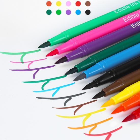 0.7mm Nibs Natural Tone Food Color Pen Food Grade Safety DIY Double Head Cookie Decorating Edible Ink Marker Kitchen Tools