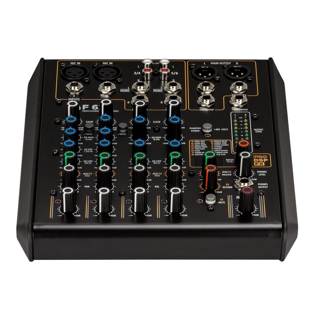 RCF 6CH Mixing Console with Effector F6X Black Built-in
