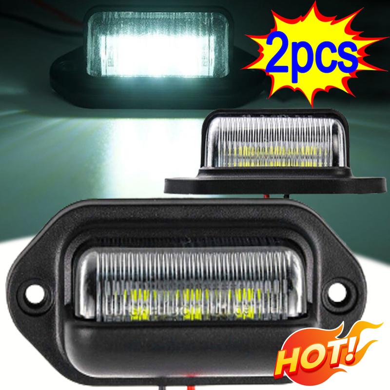 6 LED Mini Car License Number Plate Light Universal Truck RV Trailer Tail License Plate White Lighting Bulbs Waterproof 12-24V