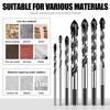 Dziurkacz do płytek Wiertarka ścienna Wiertło do szkła cementu betonu Stop Wysoka twardość Wiertło trójkątne Narzędzia wielofunkcyjne