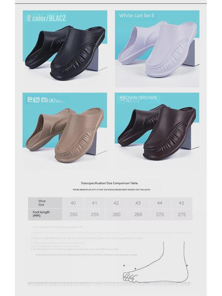 Men's Lightweight Indoor/Outdoor Summer Slippers - Large Size, Soft Bottom, Closed Toe