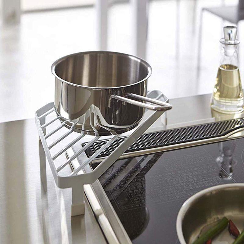 Japanese Metal Iron Kitchen Shelf: Triangle Corner Pot Rack, Anti-scalding, Multi-functional Storage Organizer